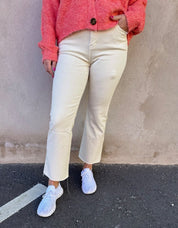 Jenna - Jeans - Flare - Beige- Nyhet