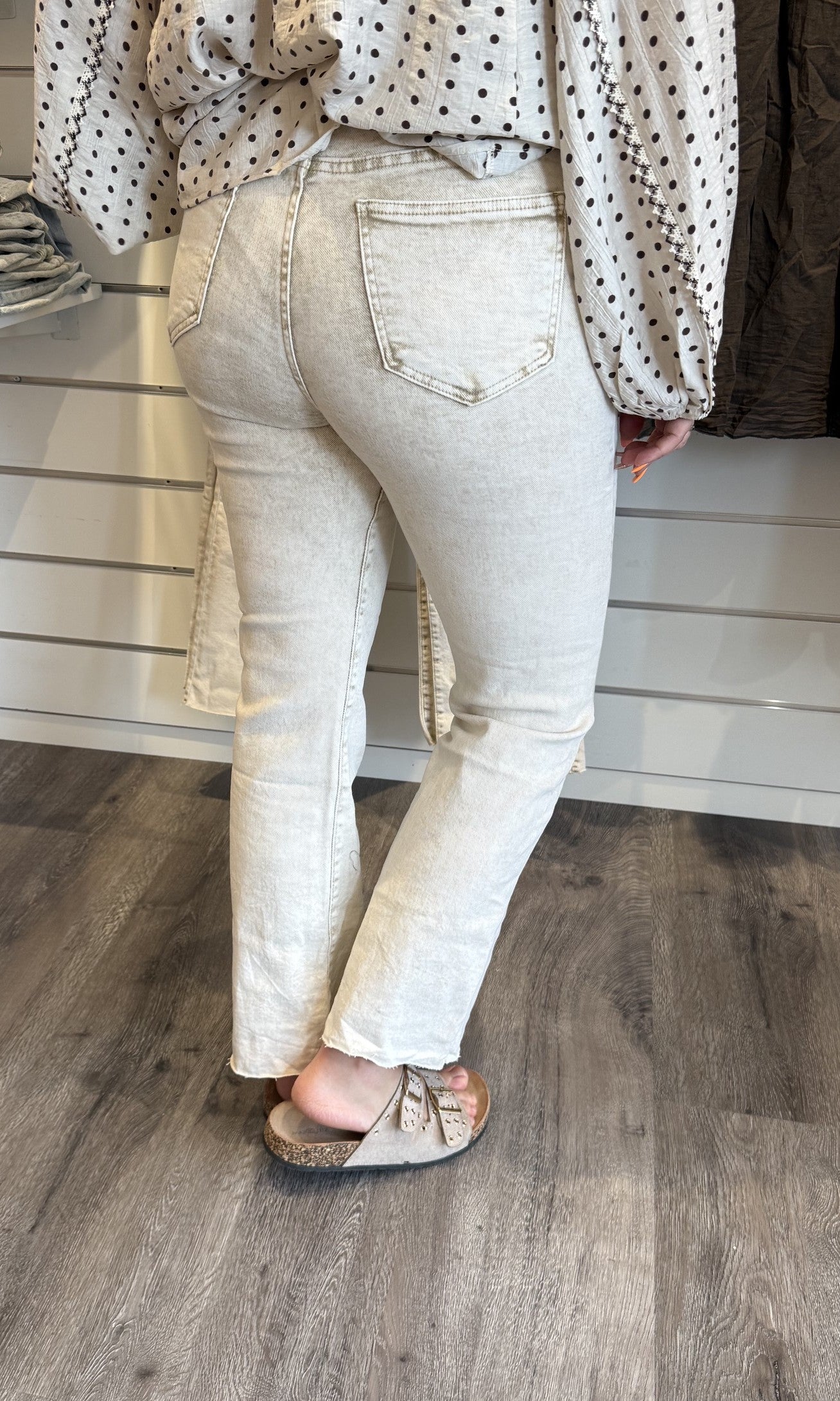 Jenna Jeans  Flare Tvättad beige