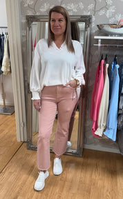 Jenna - Jeans - Flare - Rosa - Nyhet