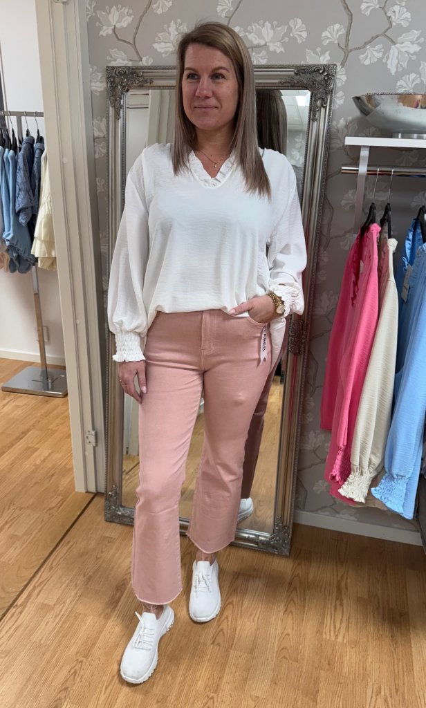 Jenna - Jeans - Flare - Rosa - Nyhet