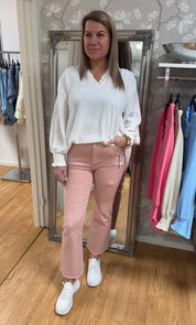 Jenna - Jeans - Flare - Rosa - Nyhet