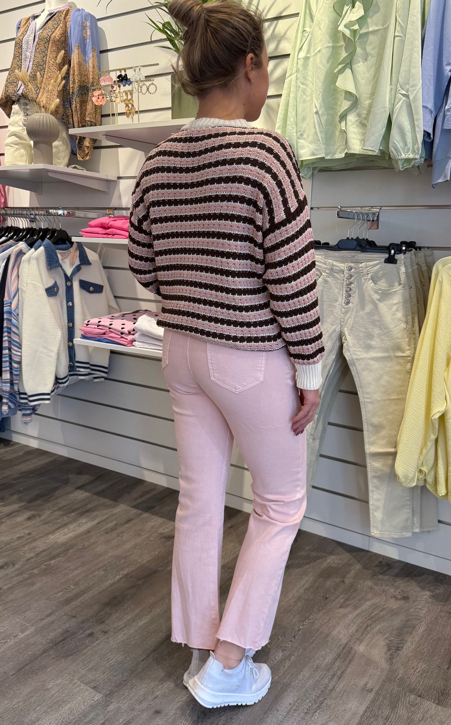 Jenna - Jeans - Flare - Ljusrosa