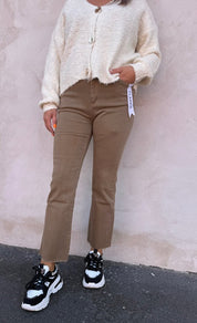 Jenna - Jeans - Flare - Taupe - Nyhet