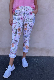 Josefine - Byxor - Flower - Vit