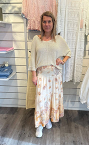 Josefina - Kjol - Mönster - Beige