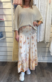 Josefina - Kjol - Mönster - Beige
