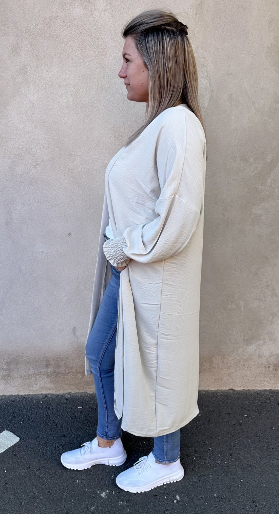 Juia- Kofta med smock - Beige- Nyhet