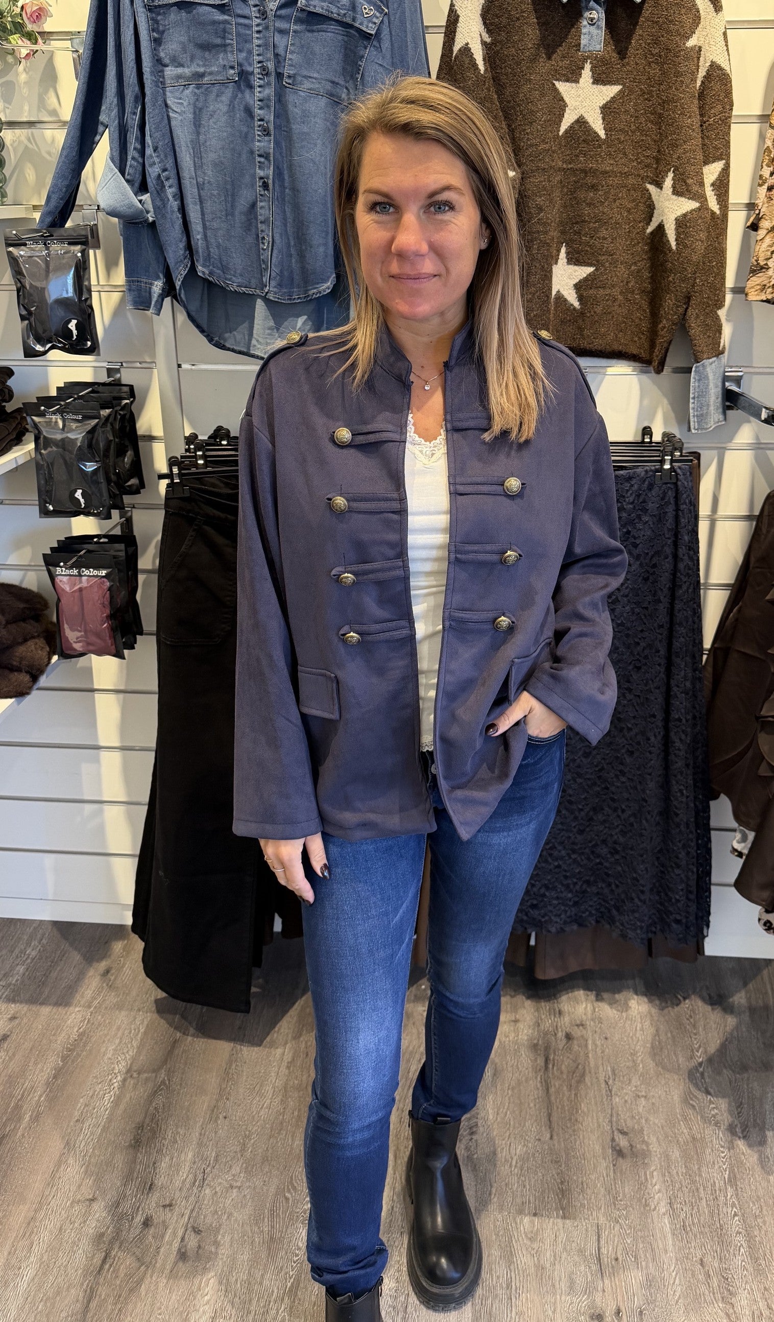 Justina mockaimitations jacka navy