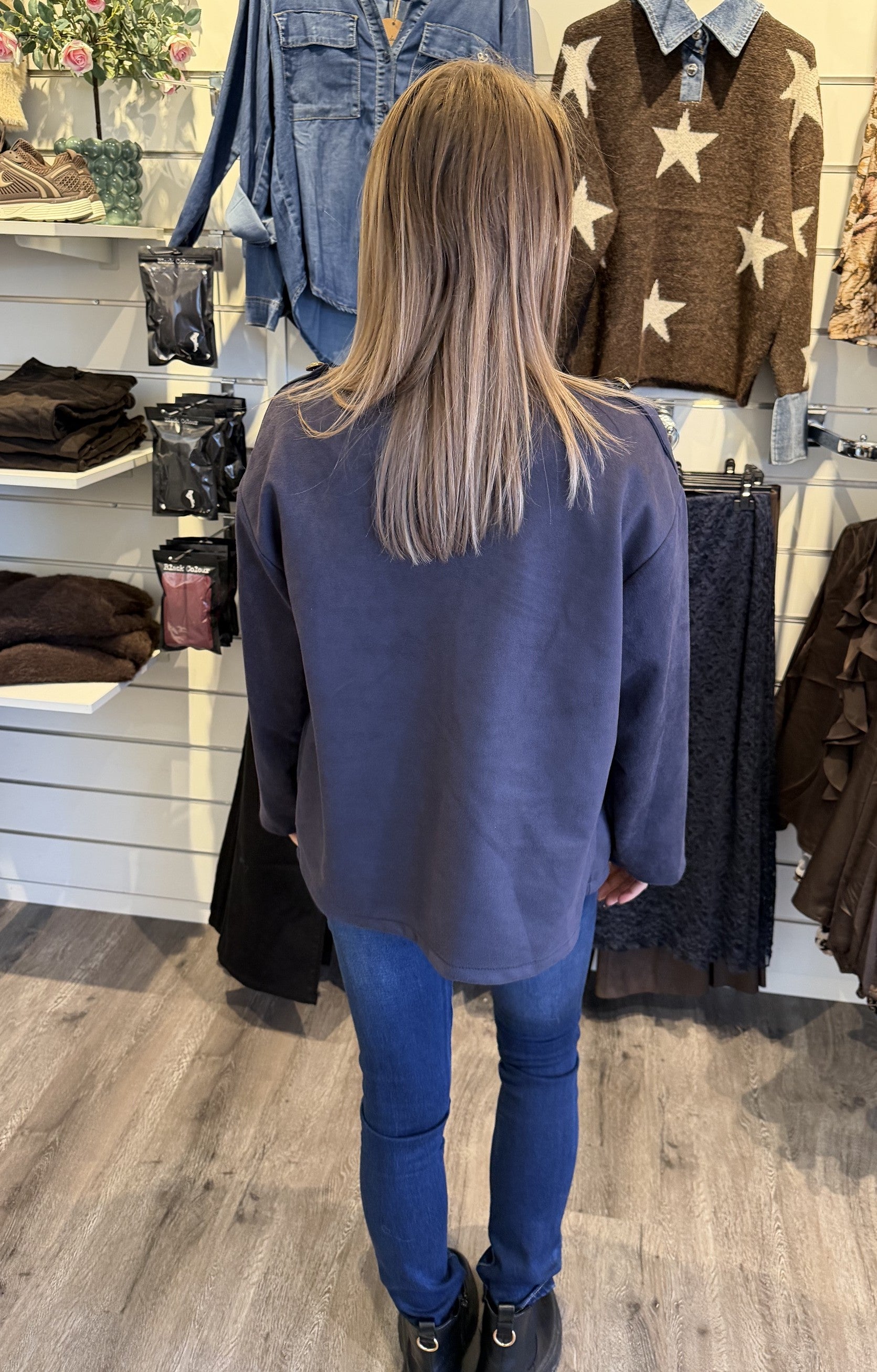 Justina mockaimitations jacka navy