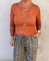 Cilla - Topp - Spets - Terracotta - Nyhet