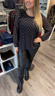 Kana blus prickig Svart