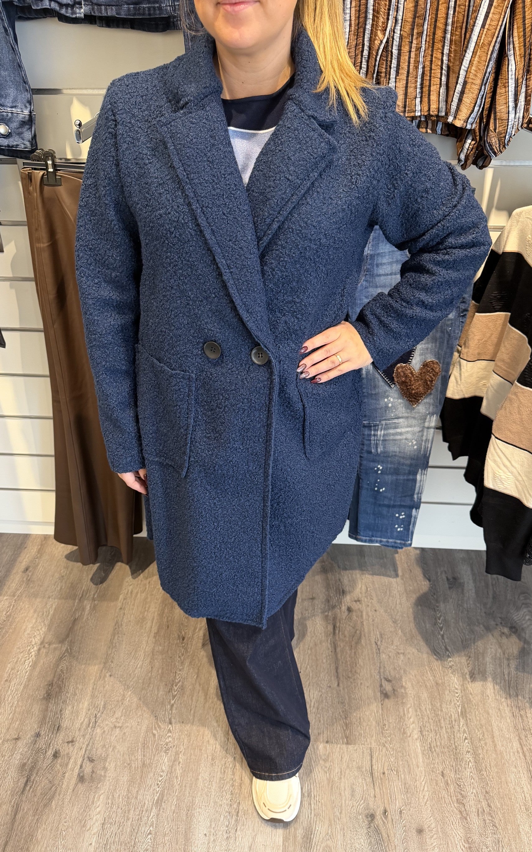 Zorina Teddyjacka Lång Navy