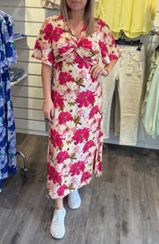 Kate Klänning Flower Fuxia