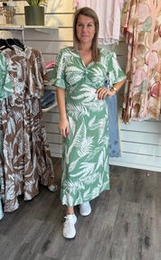 Kate Klänning Bladmönster Grön