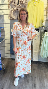 Kate Klänning Flower Orange