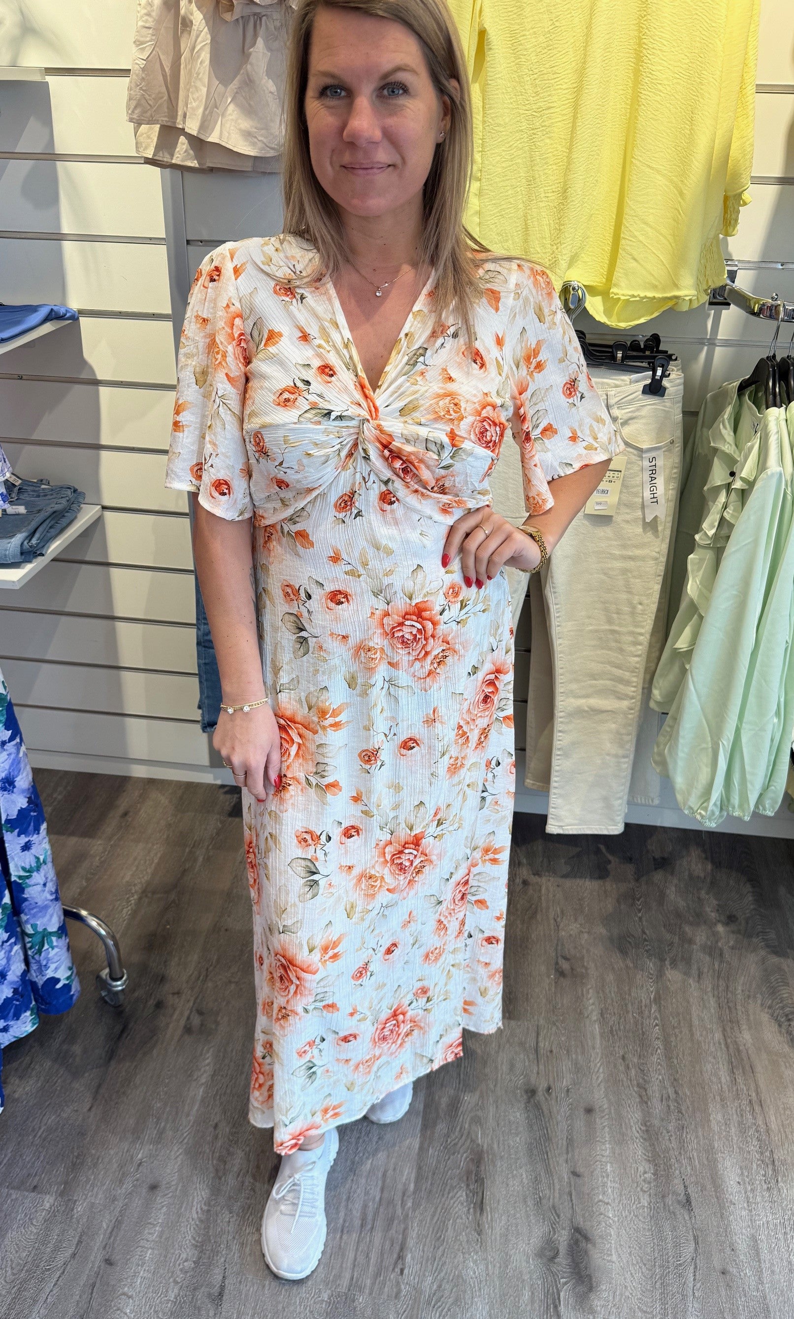 Kate Klänning Flower Orange