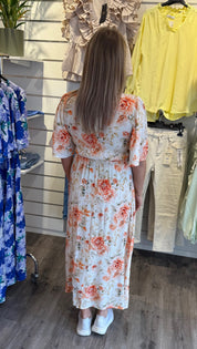 Kate Klänning Flower Orange