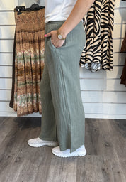 Katja Linnebyxa Khaki