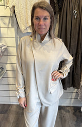 Kavaj med knapp Beige