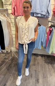 Kelly - Topp med knyt Beige