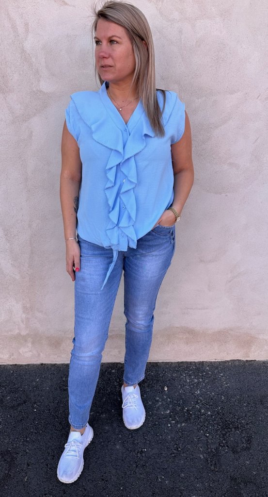 Kelly - Topp med knyt - Ljusblå