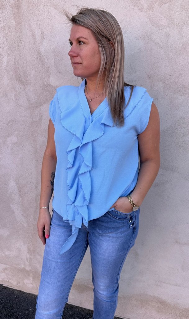 Kelly - Topp med knyt - Ljusblå