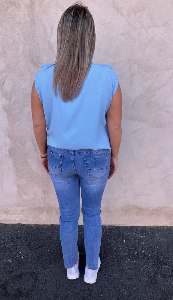 Kelly - Topp med knyt - Ljusblå