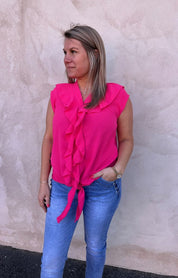 Kelly - Topp med knyt  Cerise