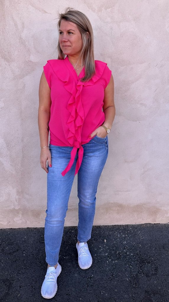 Kelly - Topp med knyt  Cerise