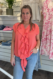 Kelly - Topp med knyt - Korall