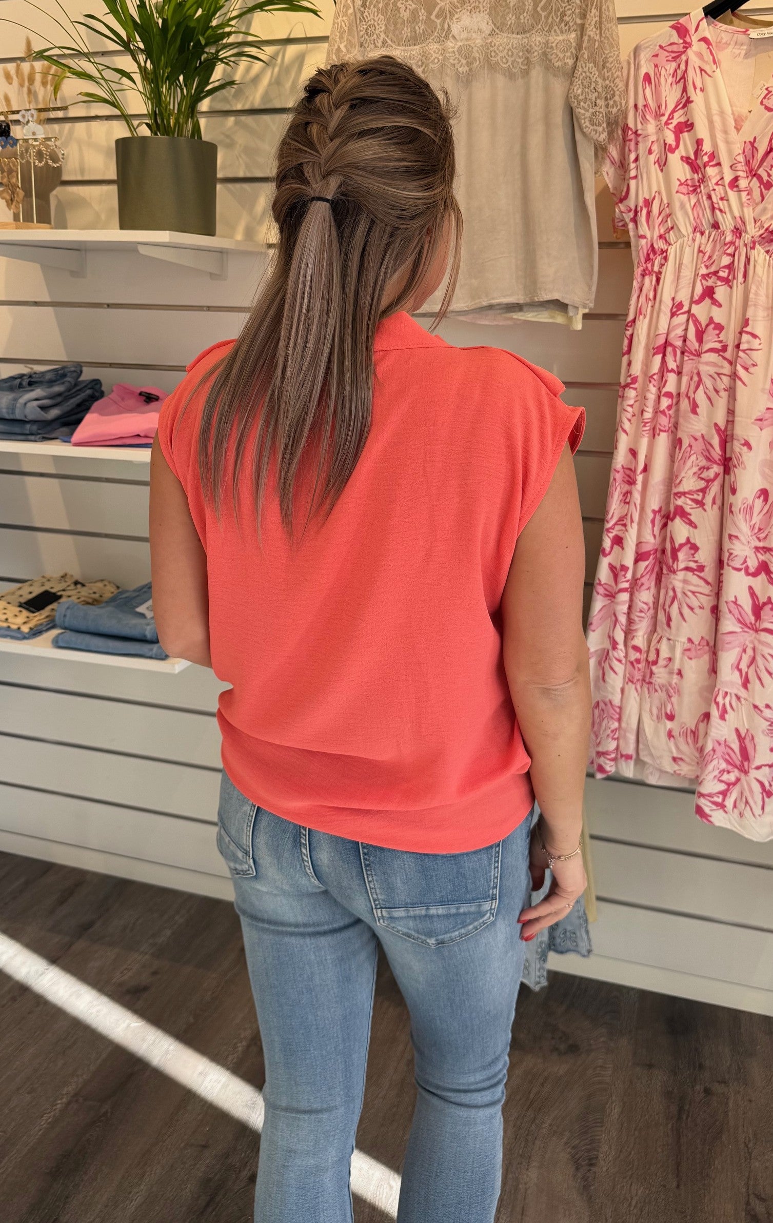 Kelly - Topp med knyt - Korall