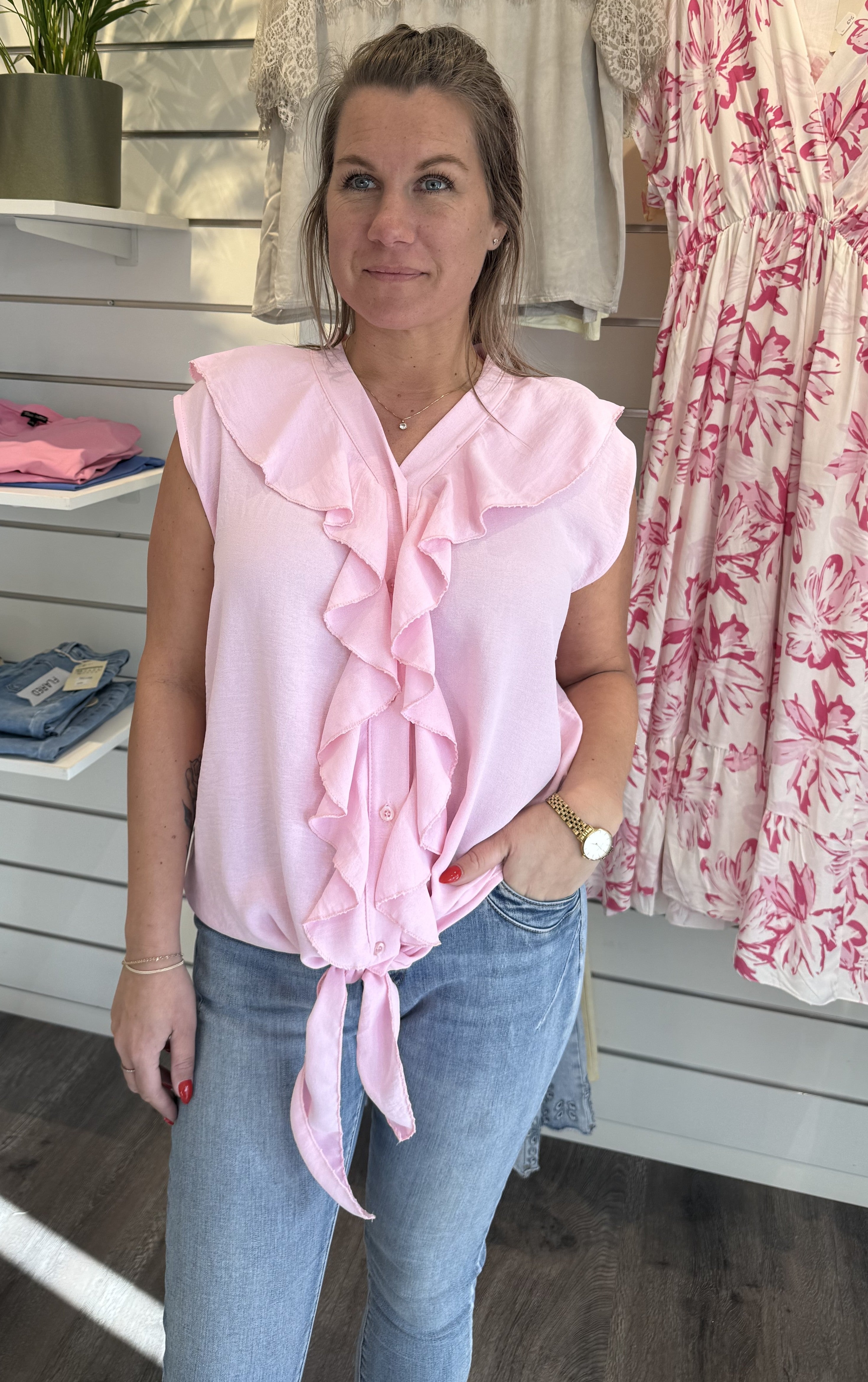 Kelly Topp med knyt Ljusrosa