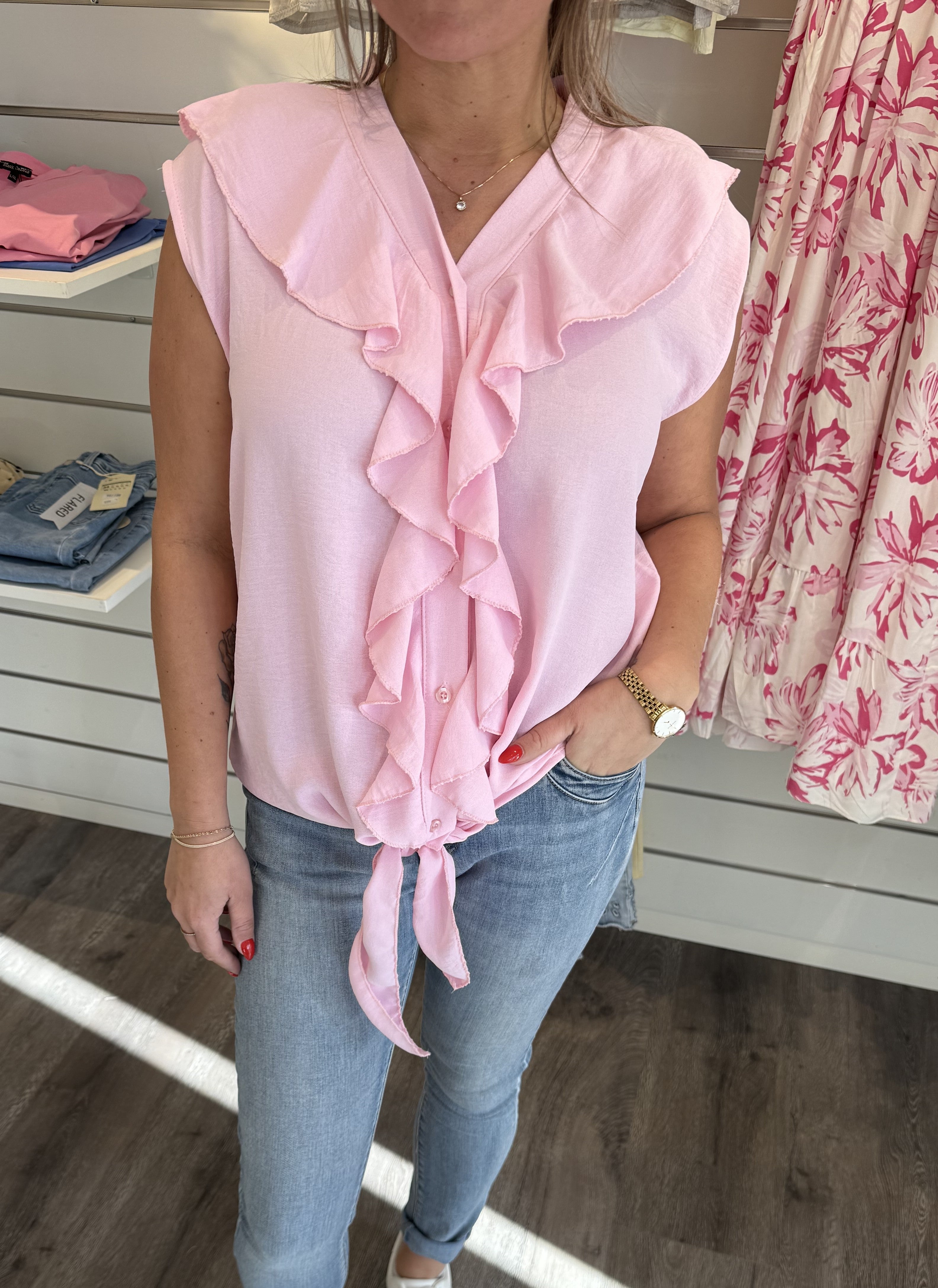 Kelly Topp med knyt Ljusrosa