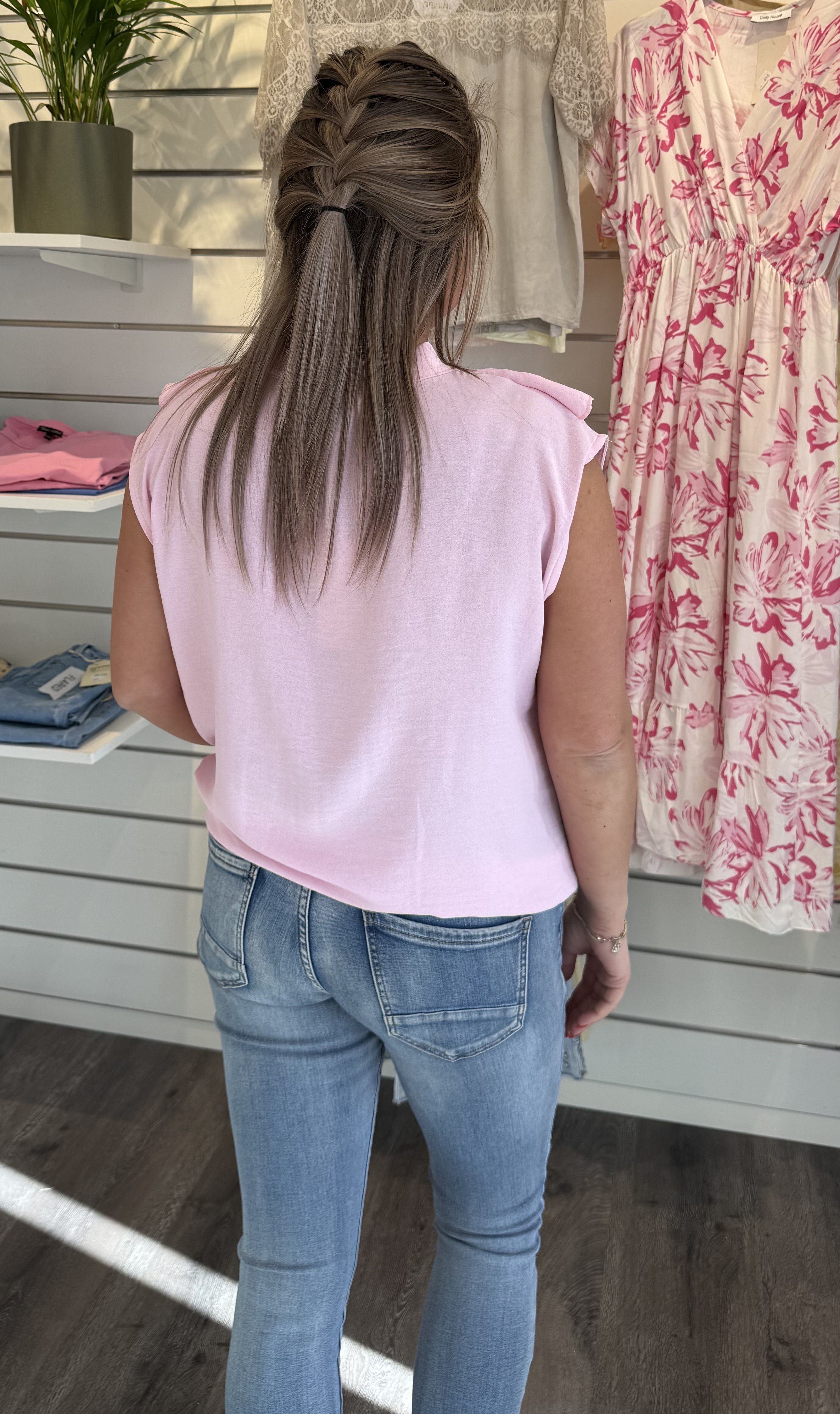 Kelly Topp med knyt Ljusrosa