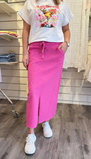 Madde - Kjol med knyt  - Fuxia