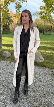 Tilda- Långkofta - Beige- Nyhet