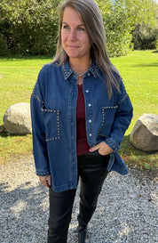 Laura- Jeansjacka - Denim - Nitar - Nyhet