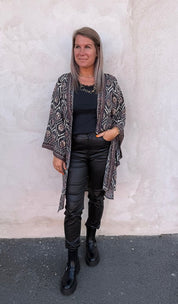 Leiya- Kaftan- Svart/Bordo/Gold- Nyhet