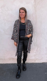 Leiya- Kaftan- Svart/Bordo/Gold- Nyhet