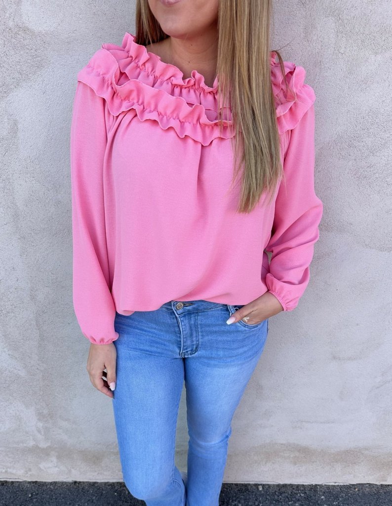 Lexi - Topp med krås  - Rosa-  Nyhet