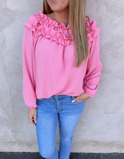 Lexi - Topp med krås  - Rosa-  Nyhet