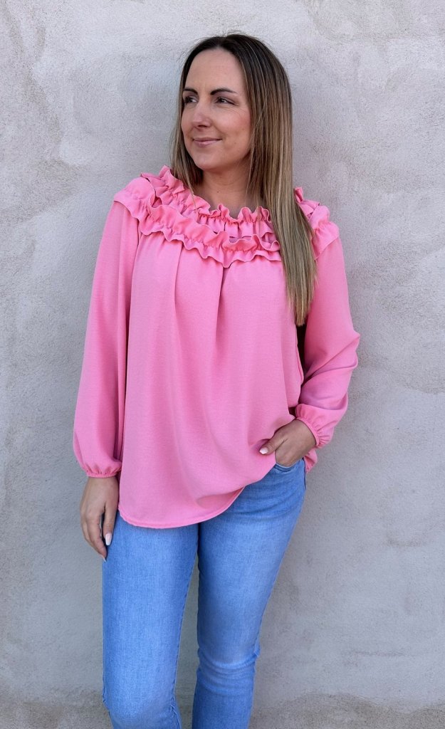 Lexi - Topp med krås  - Rosa-  Nyhet
