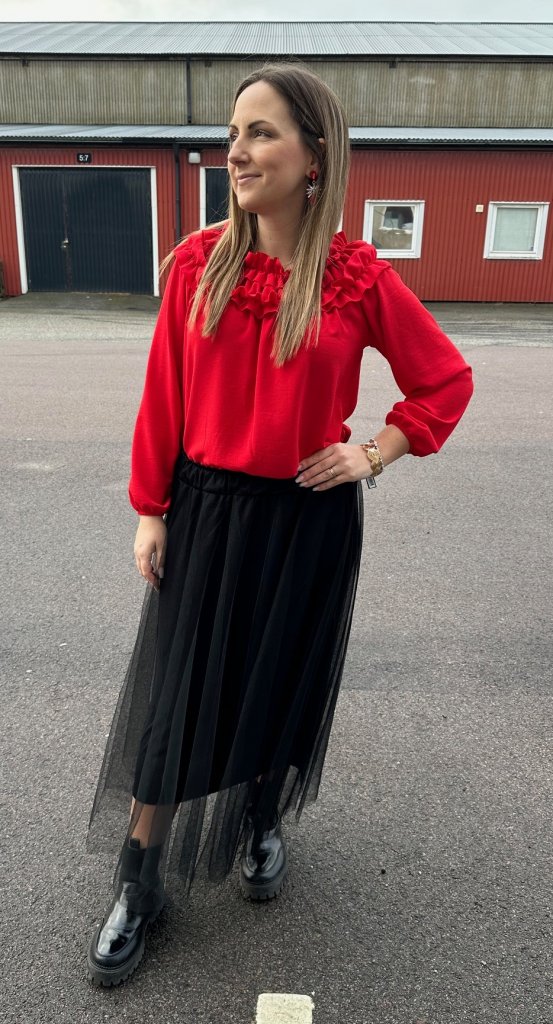 Lexi - Topp med krås  -Röd - Nyhet
