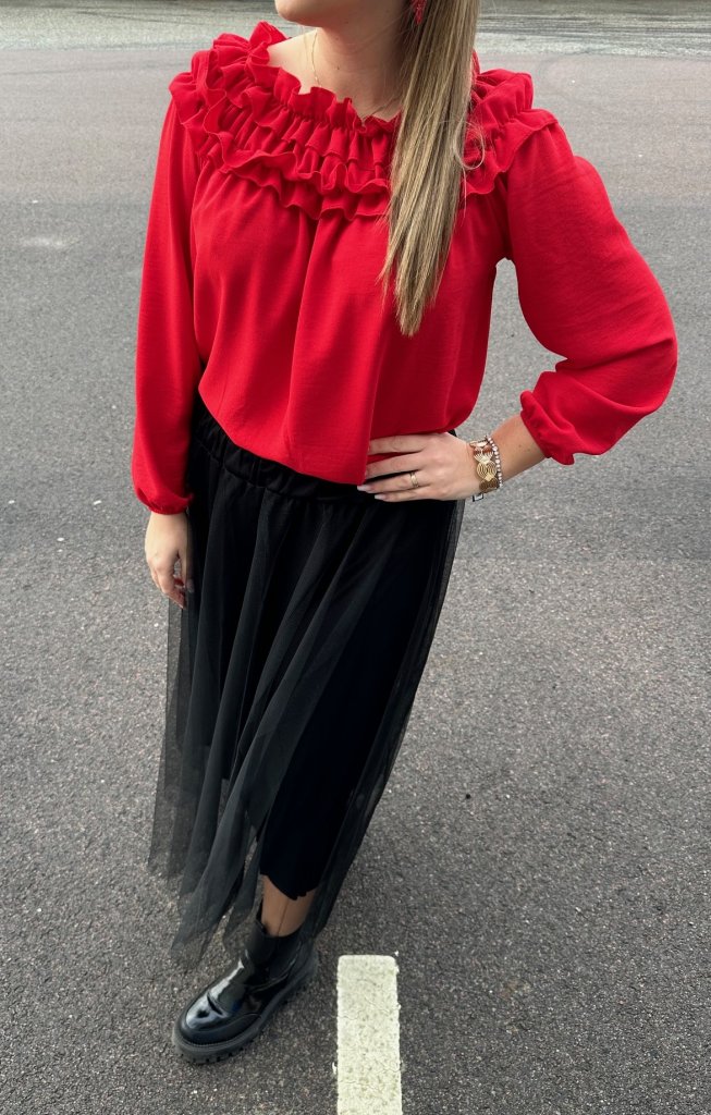Lexi - Topp med krås  -Röd - Nyhet