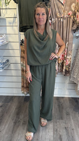 Lilly - Byxa med resår Khaki