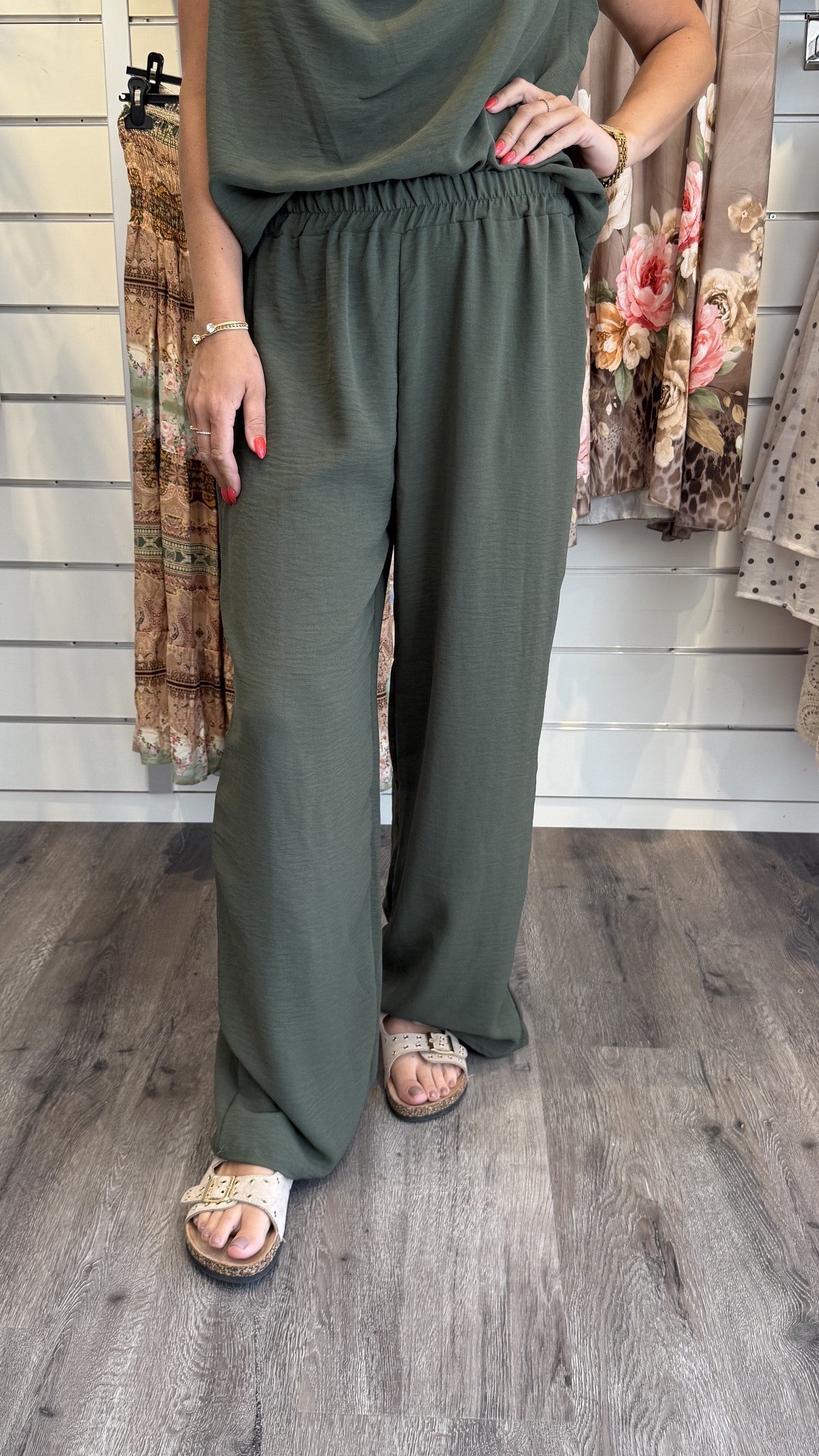 Lilly - Byxa med resår Khaki