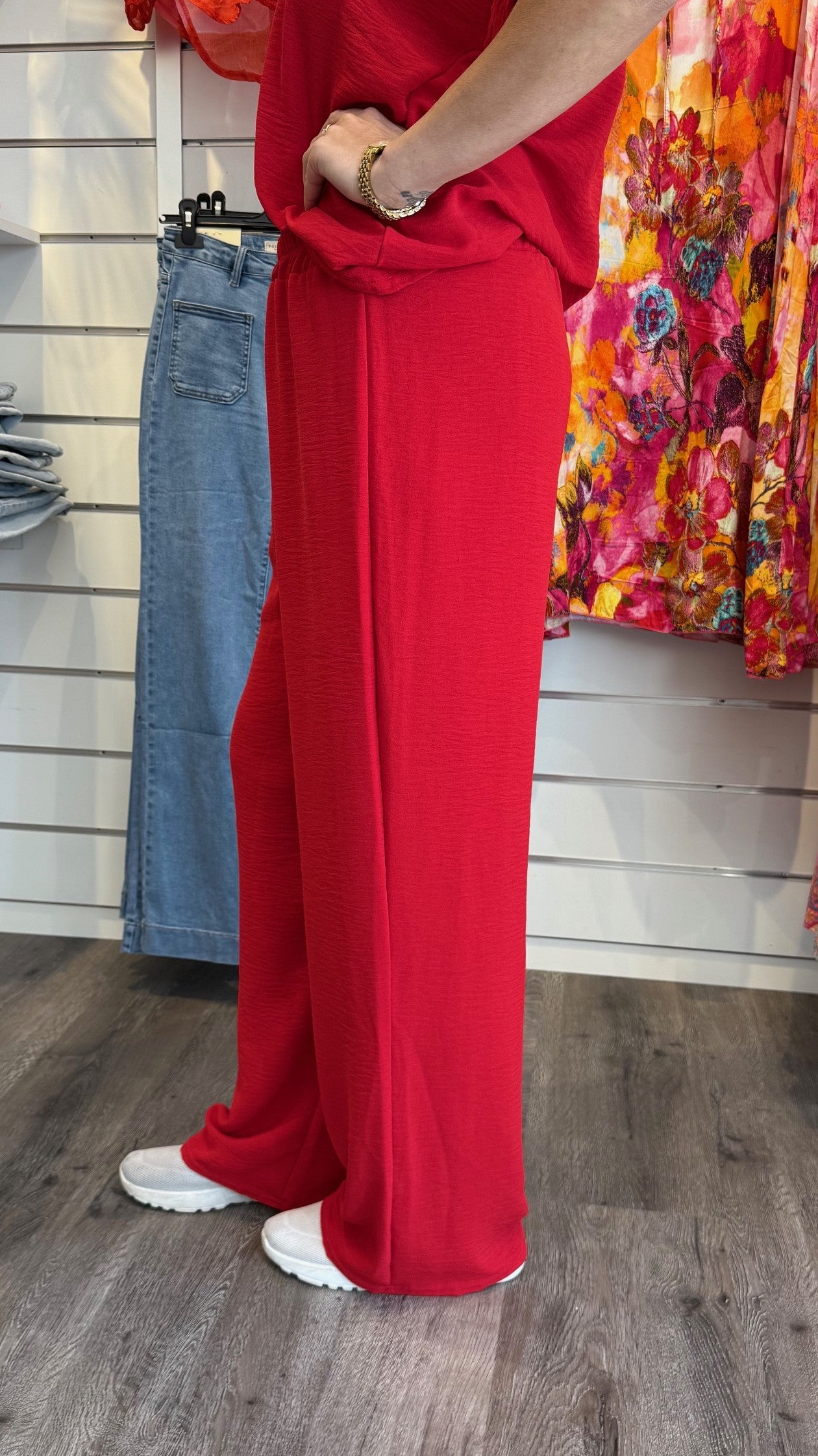 Lilly - Byxa med resår Röd
