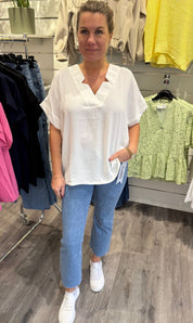 Lilly - V-ringad topp - Vit