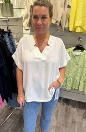Lilly - V-ringad topp - Vit
