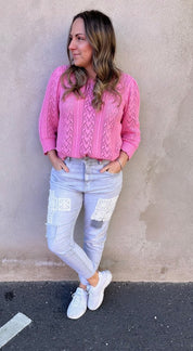 Lily - Jeans - Lappar/Brodyr - Grå - Nyhet